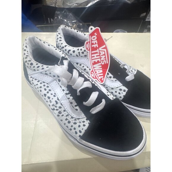 Vans Kids Old Skool Dalmation Print Sneakers Black/White Size 3.0 US - Picture 1 of 5